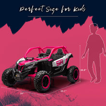 Load image into Gallery viewer, 24V 2 Seater Ride on Car, 2x200W, EVA Tires, 4Wheels/2WD, Power Wheels LED Lights, Remote Control, Bluetooth- Pink
