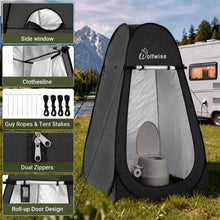 Load image into Gallery viewer, Wolfwise Pop Up Shower Tent for Camping Essentials, Portable Instant Changing Tent with Ventilation Window, Privacy Dressing Room Bathroom Toilet for Beach &amp; Outdoor, Extra Tall, Silver-Black

