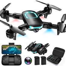 Load image into Gallery viewer, Drone with 1080P Camera for Beginners, Foldable, Altitude Hold, Gestures Selfie, Waypoint Fly, Headless Mode, 2 Batteries
