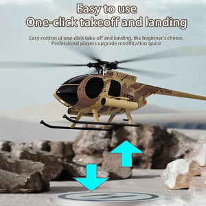 Remote Control Helicopter, 1:28 Scale MD500 Defender, 2.4G 6CH RTF RC Helicopter with Brushless Motor Single Blade