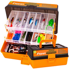 Load image into Gallery viewer, Vipfish Large 3-Layer Fishing Tackle Box Lures with Tackle Included 448 Pcs
