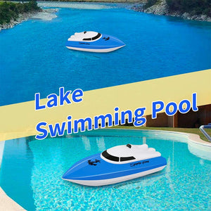 RC Boat, Remote Control Boats for Lake/Pool/Pond, 2.4 GHz High Speed Outdoor Adventure Electric Mini RC Racing Boats, Boys & Girls-Blue