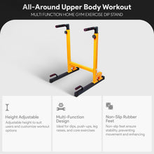 Load image into Gallery viewer, BalanceFrom Steel Frame Multi-Functional Exercise Fitness Dip Stand Station - Yellow
