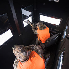 Load image into Gallery viewer, Hawk Office Hunting 6.55' W x 6.5' D x 6.5' T Assembled Insulated Steel Box Blind | Floor with Rubber Pad and Multiple One-Hand-Operable Windows | Blind w/ 10ft Elite Tower
