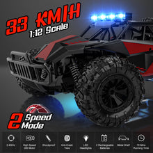 Load image into Gallery viewer, Remote Control Car, 2.4GHz High Speed 33KM/H RC Cars Toys, 1:12 Monster RC Truck Off Road with LED Headlight
