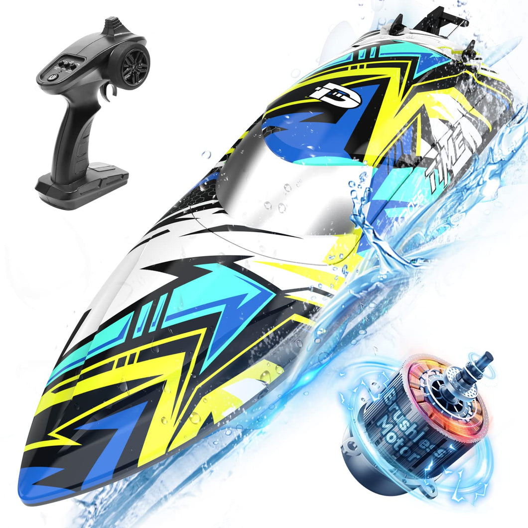 Brushless Remote Control Speed Boat, 30+ mph Racing RC Boat, Full Proportional 2.4Ghz, Self-Righting with LED Light for Adults & Kids