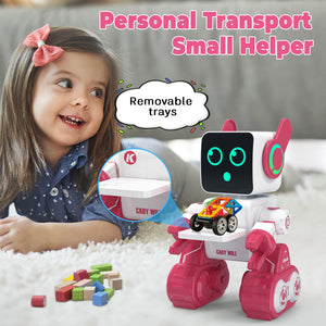 Robot Toys for Kids, Remote & APP Control Robot, Programmable Interactive Toys with Coin Bank, Smart Educational Robot (Pink)