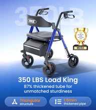 Load image into Gallery viewer, VOCIC Walkers for Seniors, Z21 Rollator Walker with Seat Supports 350lb, 8" Big Wheels for All Terrain, Ergonomic Arc Seat &amp; 6" Ultra Backrest Foldable Walker, Dual Height Adjustment, Lightweight 2026
