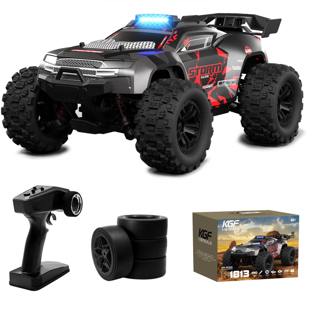 1:18 Scale All Terrain RC Cars, 40km/h High Speed Remote Control Car, 2.4Ghz RC Car Toys Gifts for Kids and Adults, 4WD Electric Vehicle