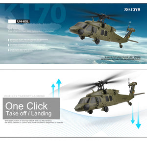 Remote Control Helicopter K170 Green brushless Motor Remote Control Helicopter Single Wing aileron Free 4CH 6-axis Gyroscope Altitude Hovering