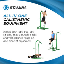 Load image into Gallery viewer, Stamina Pull Up Bar Tower &amp; Dip Station - Green
