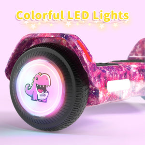 6.5" Bluetooth Scooter, LED Lights & APP & Music Speaker, Long Battery Life, Gifts for Kids & Adults & Girls & Boys, for All Ages