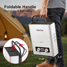 Load image into Gallery viewer, Propane Tankless Water Heater, 5L 1.32 GPM Outdoor Portable Gas Instant Hot Water Heater with Digital Display Overheating Protection, for Camping Barn Cabin RV White
