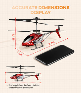 RC Helicopter for Kids and Beginners, Remote Control Helicopter with Altitude Hold, 2 Speed Modes, Whole Alloy Toy