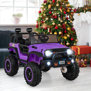 24V 2 Seater Ride on Car for Kids, 2WD/4WD Battery Powered with Remote Control, Music, USB, MP3, Spring Suspension (Purple)