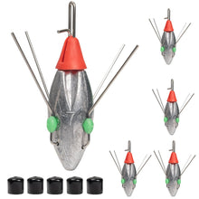 Load image into Gallery viewer, THKFISH 5 Pcs Sputnik Sinkers Surf Fishing Weight, Heavy-Duty Long Tail Lead Weights Saltwater Surf Casting Sinkers, Catfishing, and Beach Adventures in Ocean Sea Sand (7oz-5pcs)
