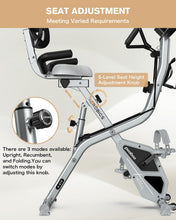 Load image into Gallery viewer, Pooboo Folding Exercise Bike, Foldable Fitness Stationary Bike  -Grey
