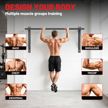 Load image into Gallery viewer, PAPABABE Wall Mounted Pull Up Bar (Black 52 inch)
