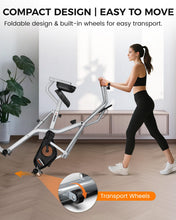 Load image into Gallery viewer, Pooboo Foldable Stationary Exercise Bike with Elliptical Mode, 8-Level Magnetic Resistance-Sliver Grey
