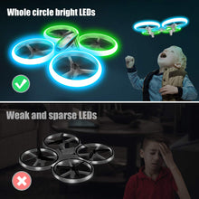 Load image into Gallery viewer, Drones for Kids, RC Drone with Altitude Hold and Headless Mode, Quadcopter Blue &amp; Green Light, Propeller Full Protect, 2 Batteries
