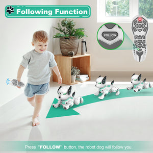 Remote Control Robot Dog Toy, RC Dog Programmable Smart Interactive Robotic Pets, RC Stunt Robot Toys Dog Imitates, Green