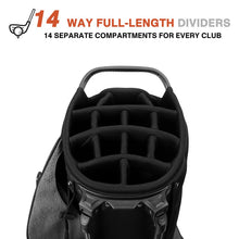 Load image into Gallery viewer, ANNCORD Golf Stand Bag 14 Way Top Dividers Full-Length with Stand, 7 Pockets, Lightweight Golf Bag for Men, Dual Strap, Rain Hood, Portable Golf Club Bag for Men Women, Black
