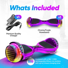 Load image into Gallery viewer, 6.5” Hoverboard for Kids Ages 6-12, Bluetooth Hover Board with Tunnel Light Style Wheels &amp; Non-slip Footpads, UL2272 Safety Certified (Purple)
