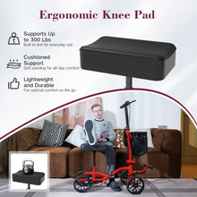 Load image into Gallery viewer, Fvzzin Lightweight Knee Scooter Crutch Alternative, Foldable &amp; Adjustable Knee Scooter for Adults for Foot Surgery, Steerable Knee Walker with Detachable Storage Basket, Includes DIY Stickers-Hot Red
