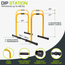 Load image into Gallery viewer, ProsourceFit Dip Stand Station - Yellow
