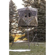 Load image into Gallery viewer, Guide Gear 6 Foot Tripod Hunting Tower Blind, 2-Man Stand Elevated, Hunting Gear Equipment Accessories, 4 by 4 Mossy Oak Country Roots

