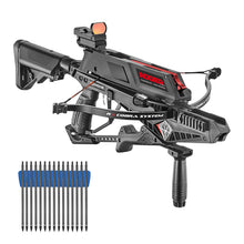 Load image into Gallery viewer, EK Archery Repeating Adder Crossbow 130 lb Cross Bow with 5 Shot auto-loading Magazine Includes 15 Carbon Arrows Bolts.

