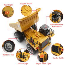 Load image into Gallery viewer, Remote Control Dump Truck 2.4Ghz 4WD RC Truck 6 Channel Mine Construction Vehicle Toy Machine Model
