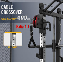 Load image into Gallery viewer, DONOW Smith Machine with Weight Stacks, Power Cage Home Gym System , Iron Weight Plates 240lbs
