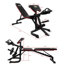 Load image into Gallery viewer, Fitvids Adjustable Weight Bench for Home Gym, 6-Position Utility Workout Bench with Leg Extension and Curl Machine, Preacher Pad, V-Handle, Weight Plate Holder, Heavy Duty Frame for Full Body Exercise
