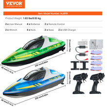 Load image into Gallery viewer, RC Boat for Kids, 2Pack Remote Control Boat for Pools &amp; Lakes, Racing Boat with LED Light &amp; 4 Rechargeable Batteries, Adults Boys &amp; Girls
