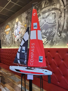 53" Remote Control Boat Wind Power 2.4G Unpowered Assembled Electric RC Sailing Boat for Hobby Boys Adults (S)