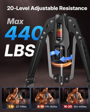 Load image into Gallery viewer, Merach Twister Arm Trainer, 22-440lb Hydraulic Power, Adjustable Home Chest Expander- Gray
