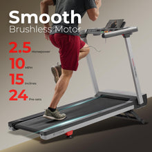 Load image into Gallery viewer, Sunny Health &amp; Fitness Foldable 15 Level Auto Incline Treadmill

