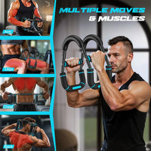 Load image into Gallery viewer, Vanlgs Twister Arm Trainer for Men, Chest Workout Equipment 5-Level Adjustable (40-130lb) with Ergonomic 27° Targets Biceps/Clip/Thigh, Portable Exerciser for Home Gym Travel Fitness, Blue
