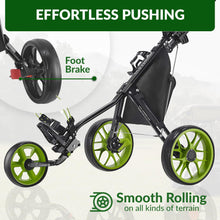 Load image into Gallery viewer, Caddytek Golf CaddyLite 11.5 V3 Superlite Deluxe Push Cart Black/Green
