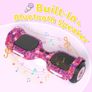 6.5" Bluetooth Scooter, LED Lights & APP & Music Speaker, Long Battery Life, Gifts for Kids & Adults & Girls & Boys, for All Ages