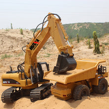 Load image into Gallery viewer, Remote Control Excavator RC Construction Vehicles 15 Channel 2.4G Full Function Digger Toys with Metal Shovel Sound and Lights
