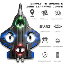 Load image into Gallery viewer, RGIMF Foam Remote Control Airplanes, RC Plane with Light, RC Airplane Fighter Jet (Blue)
