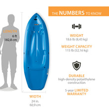 Load image into Gallery viewer, Lifetime Youth Wave Kayak (Paddle Included), Blue, 6'
