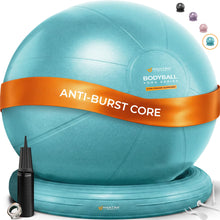 Load image into Gallery viewer, MANTRA SPORTS Yoga Ball Chair - Stability Ball and Exercise with Base for Office Desk -Turquoise
