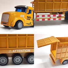 Load image into Gallery viewer, Remote Control Dump Toy for Kids - 17.3&quot; RC Semi Truck with 2 Batteries, 1:32 Construction Vehicles with Lights
