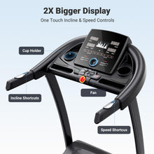 Load image into Gallery viewer, THERUN Incline Treadmill - Black-Cooling Fan
