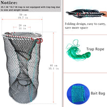 Load image into Gallery viewer, Drasry Crab Trap Bait Lobster Crawfish Shrimp Portable Folded Cast Net Magic Collapsible Fishing Traps Nets Accessories for Blue Crabs 2PCS（37.4IN * 19.6） Black (0.66 in Mesh)

