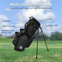 Load image into Gallery viewer, 14 Way Golf Stand Bag for Men&amp; Women,Lightweight Pu Leather Golf Bag with Cooler Pocket, Full Length Divider Golf Club Bag with Magnetic Pocket.
