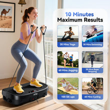 Load image into Gallery viewer, HTM Curved Vibration Plate Exercise Machine, Whole Body Shake Plate with 150W Motor &amp; Resistance Band, 330lbs Weight Capacity, 120 Speeds, Low Noise Vibration Board for Weight Loss, Home Fitness
